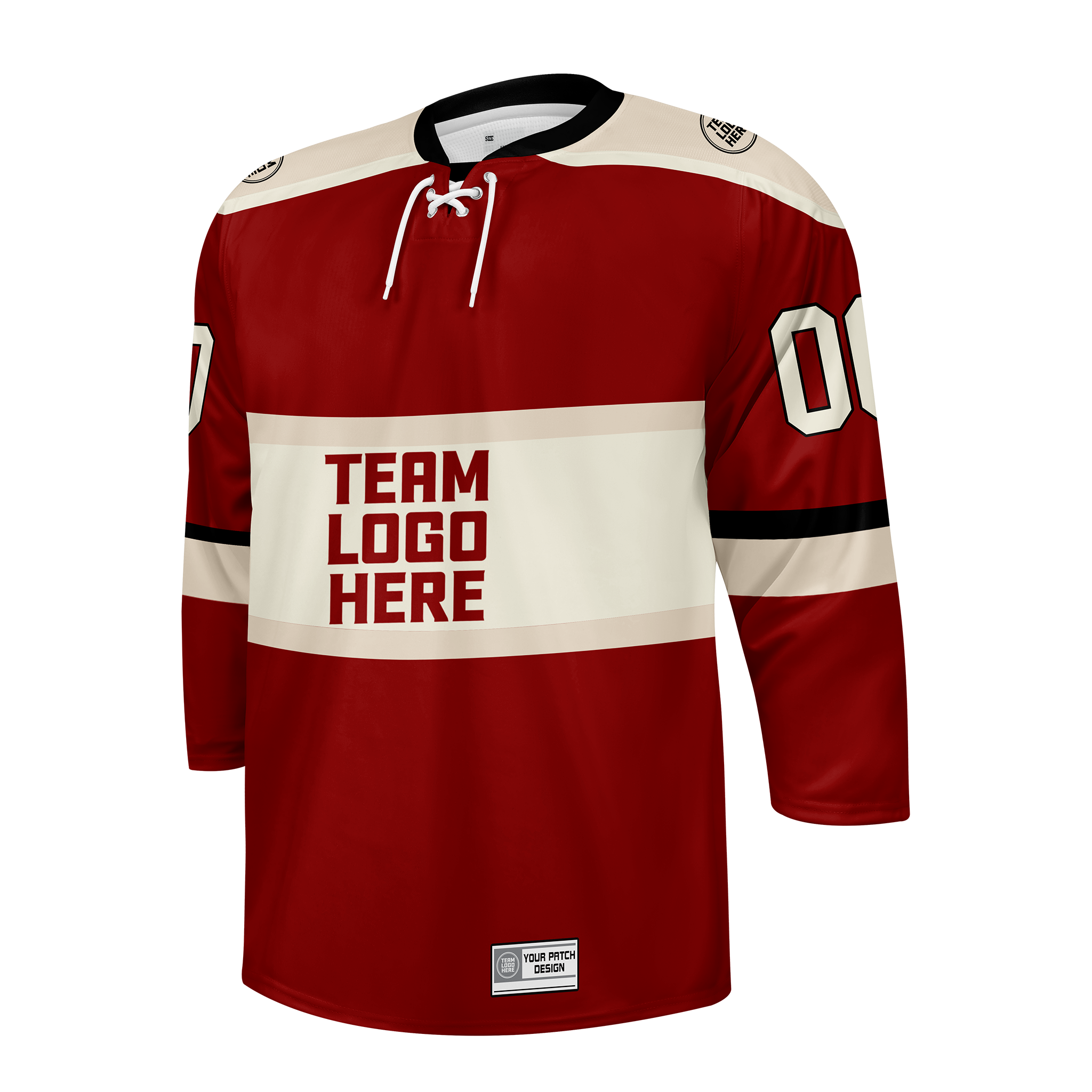Custom Hockey Jersey Varsity Teamwear  VT-302 RedSandBeigeBlack