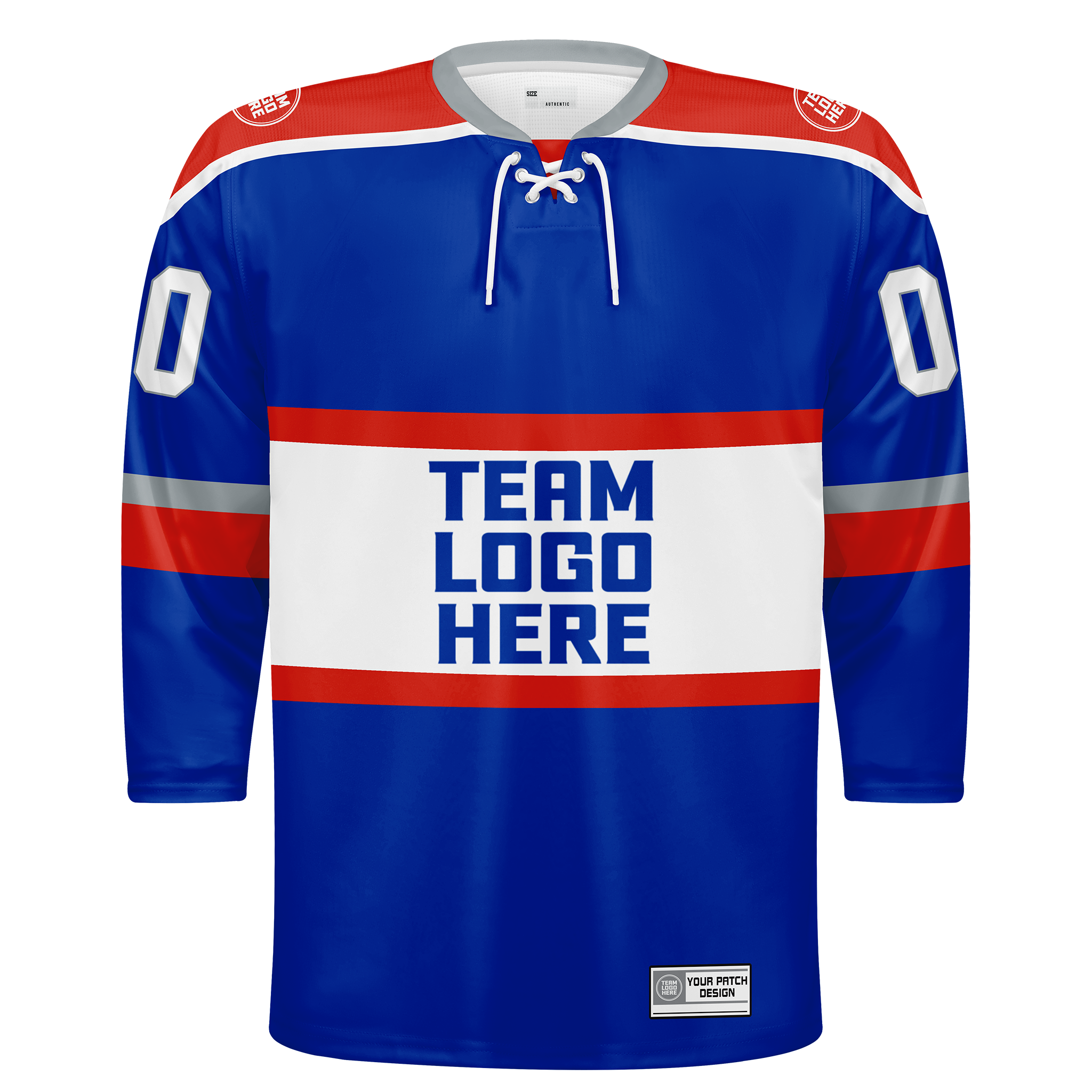 Custom Hockey Jersey Varsity Teamwear  VT-302 RoyalRedWhiteGrey