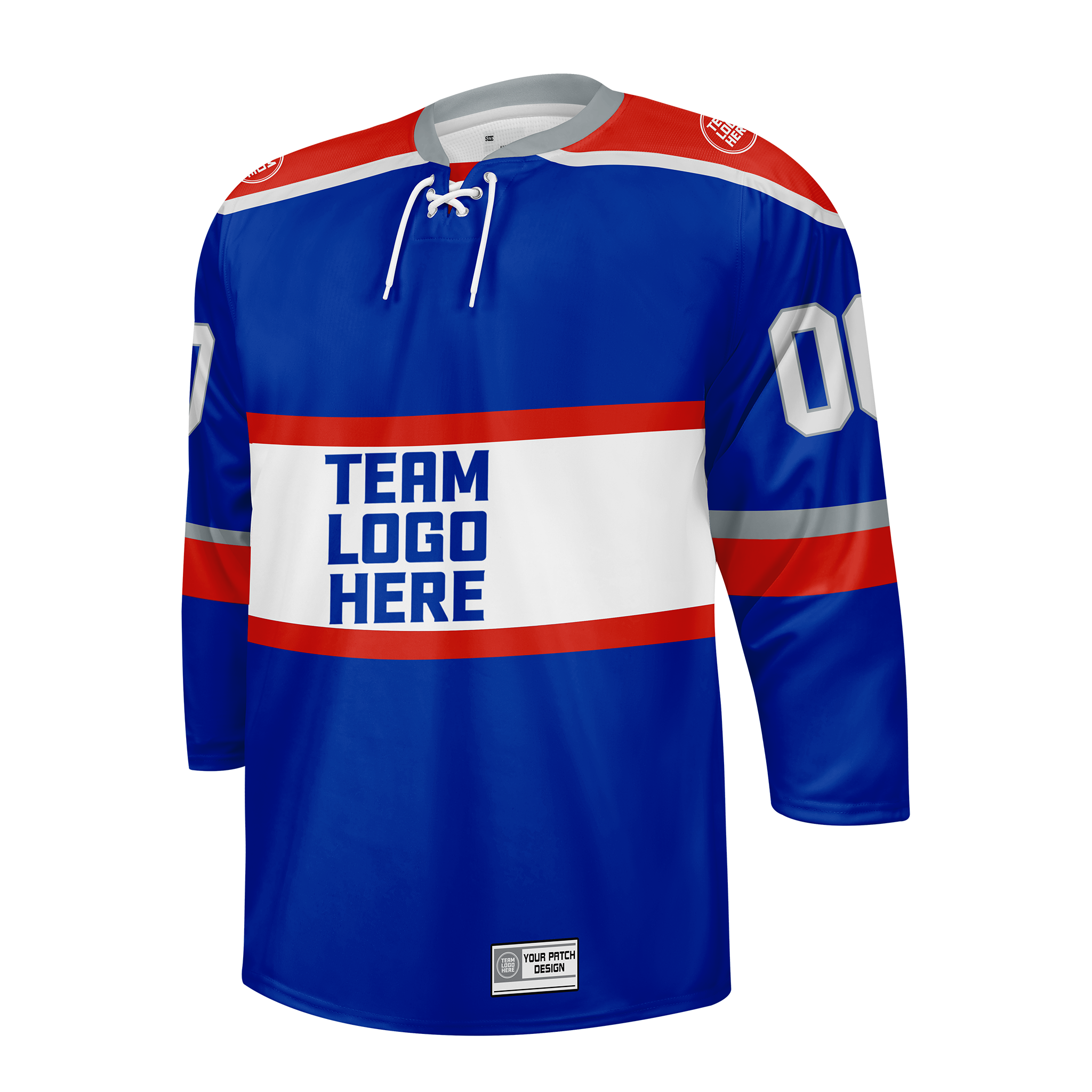 Custom Hockey Jersey Varsity Teamwear  VT-302 RoyalRedWhiteGrey