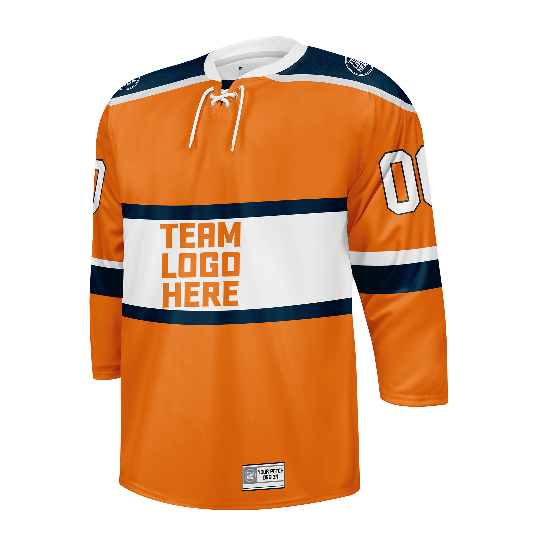 Custom Hockey Jersey Varsity Teamwear  VT-302 OrangeBlueWhiteCharcoal