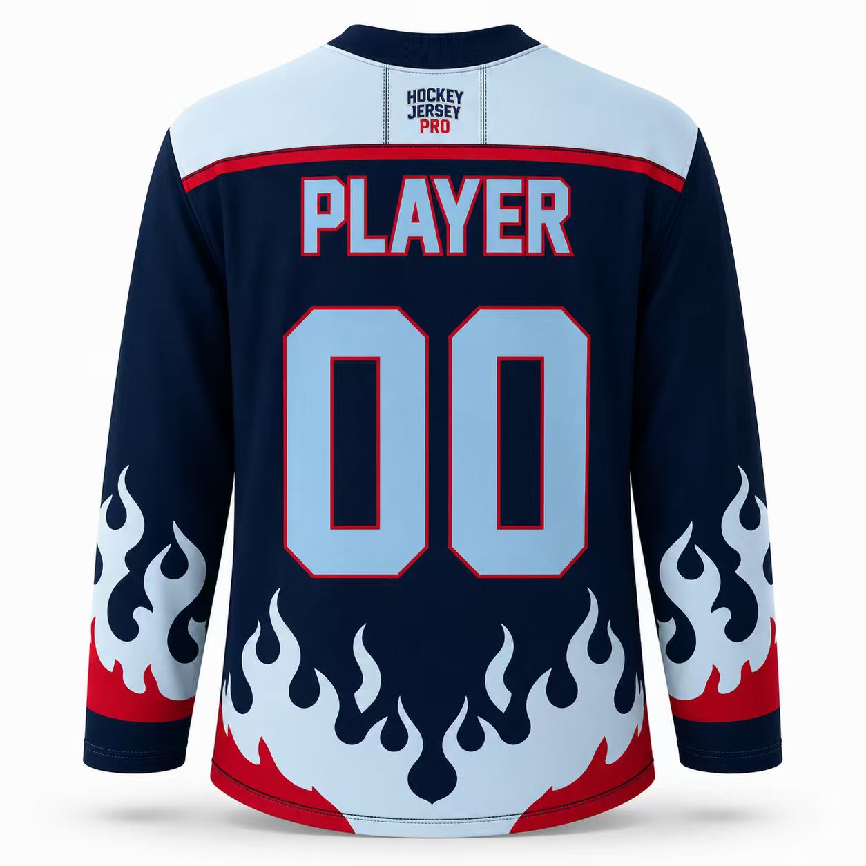 Frost Flame Shield Custom Hockey Jersey