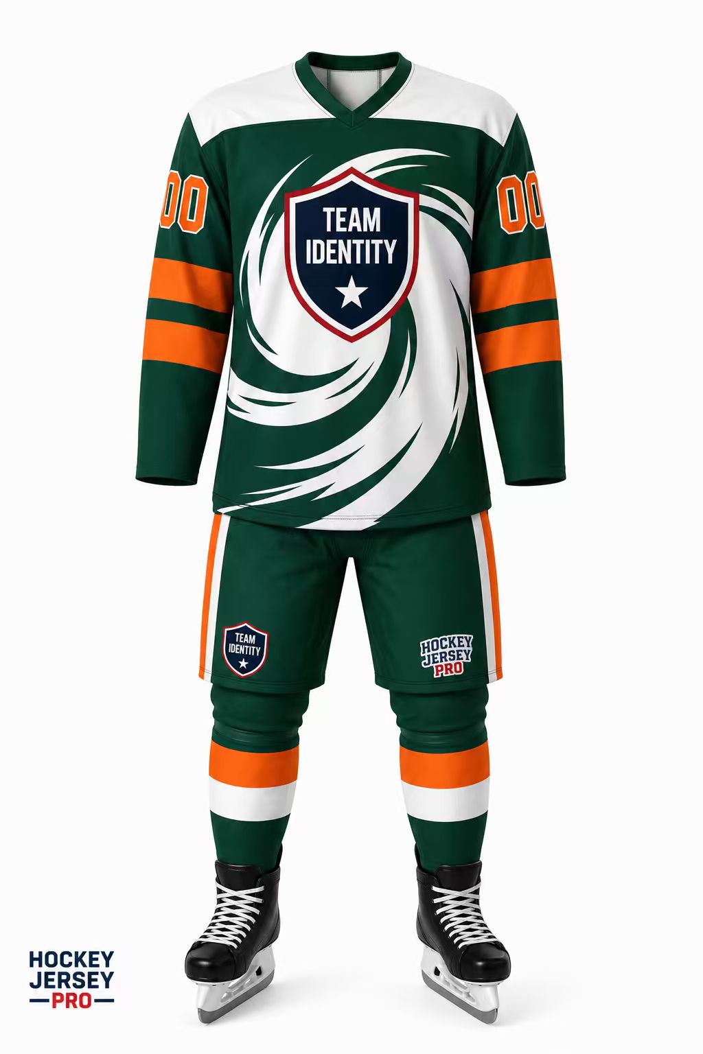 Green Cyclone Custom Hockey Uniform Set