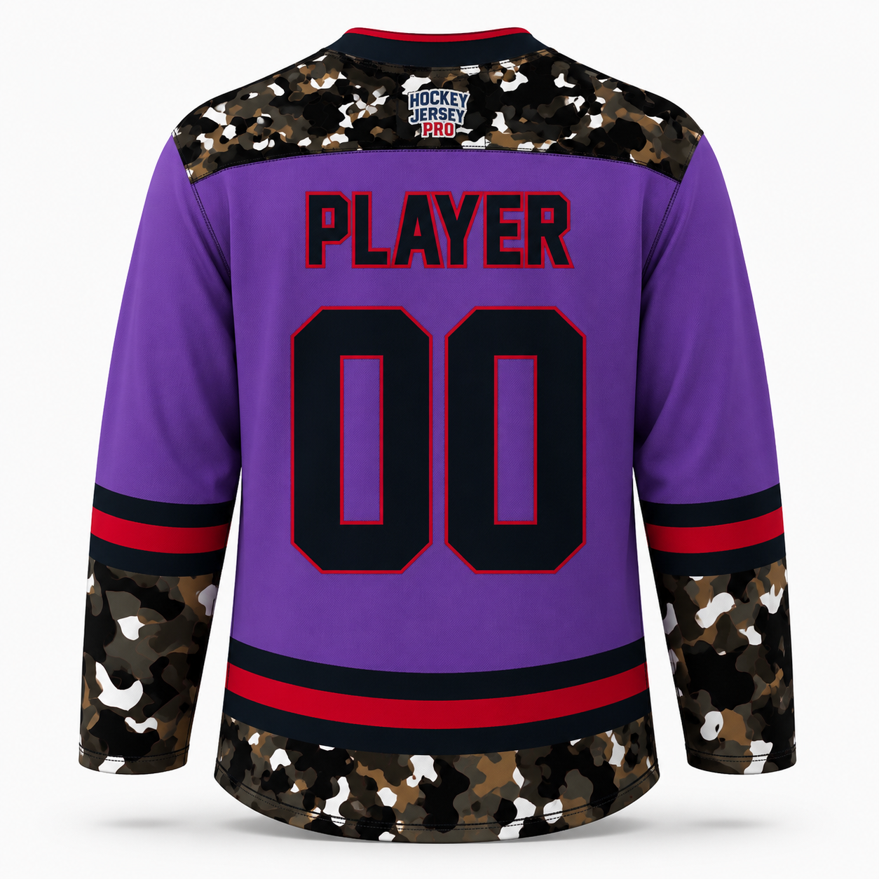 Purple Camo Shield Custom Hockey Jersey